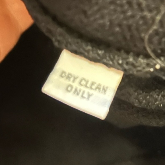 St John black v-neck sweater with gold and black sequin trim, size S. - Picture 4 of 6